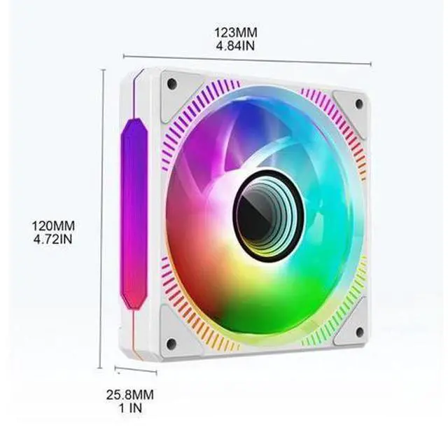 Alt view image 2 of 6 - 120mm RGB ARGB Fan Cooler PWM 4PIN 5V 3PIN Ventilator Hydraulic Bearings PC Computer Cooling Case Radiator Fan(Forward)