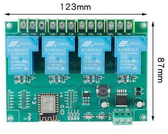 Alt view image 3 of 4 - ESP8266WIFI four-way 30A relay module ESP-12F development board secondary development DC7-28/5V