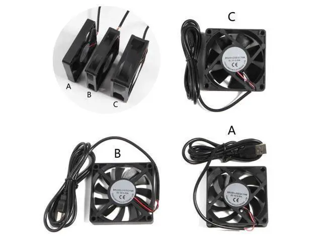 Alt view image 2 of 5 - 70mm Fan 7025 7015 7010 DC 5V USB Connector Quiet Cooling Fan for DIY Cooling Router Game TV Box Power Supply(1.5cm)