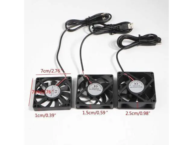 Alt view image 4 of 5 - 70mm Fan 7025 7015 7010 DC 5V USB Connector Quiet Cooling Fan for DIY Cooling Router Game TV Box Power Supply(1.5cm)
