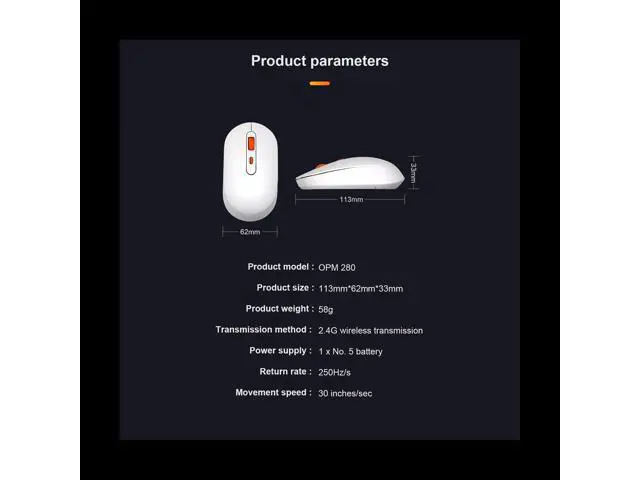 Alt view image 6 of 6 - For Orange Pi Wireless Mouse 2.4G Transmission USB Receiver Gaming Mouse for Orange Pi 800 Keyboard for Desktop Computer