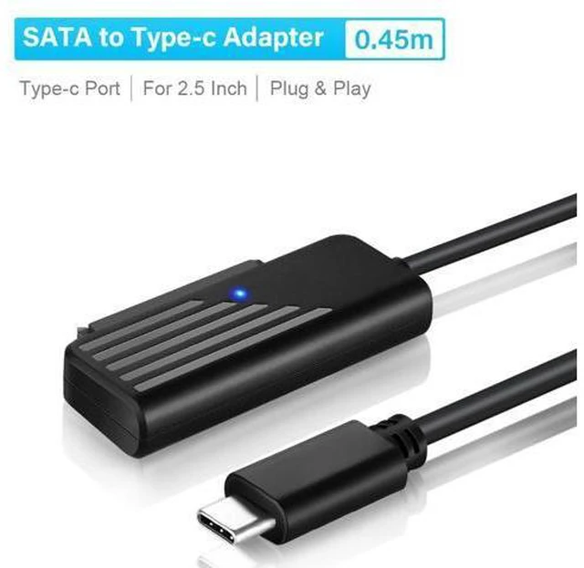 Main image of SATA Ke Adaptor USB 2-In-1 USB3.0 Tipe C Ke SATA untuk HDD 2.5 "Inci Hard Disk Transfer Data USB SATA Konverter untuk Laptop(SATA to Type C)