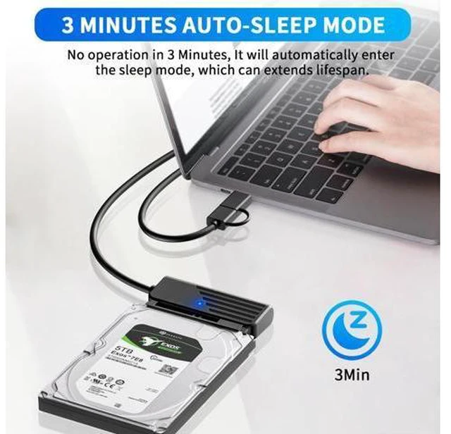 Alt view image 3 of 5 - SATA Ke Adaptor USB 2-In-1 USB3.0 Tipe C Ke SATA untuk HDD 2.5 "Inci Hard Disk Transfer Data USB SATA Konverter untuk Laptop(SATA to Type C)