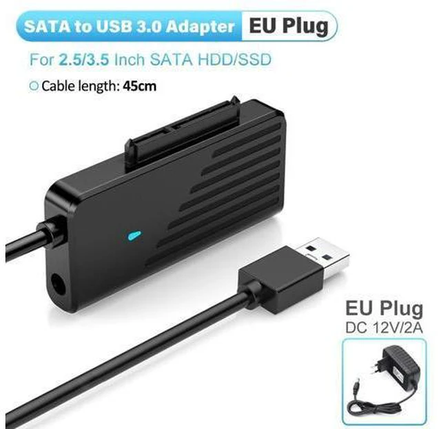 Main image of SATA Ke Adaptor USB Mendukung M.2 NGFF SSD USB 3.0 Ke Adaptor SATA untuk Hard Drive SATA SSD 2.5/3.5 Inci untuk Laptop(SATA - EU Plug)