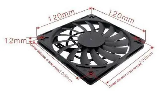 Alt view image 5 of 6 - Mute 120mm 12cm PWM Cooling Fan Slim 12mm,120X120X12mm DC 12V 0.20A 1400RPM Computer PC Case Chassis Cooler Quiet