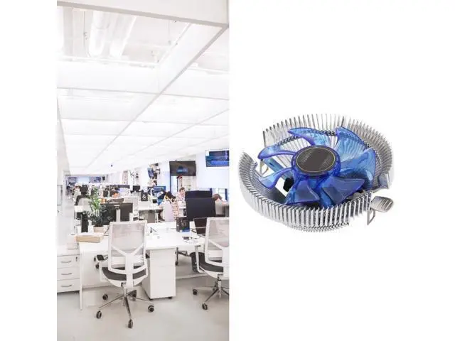 Alt view image 3 of 6 - CPU Fan Desktop Computer PC Cooler Blue LED Aluminum Heatsink CPU Cooling Radiator for LGA 775 1150 1155 1156 1366 2011