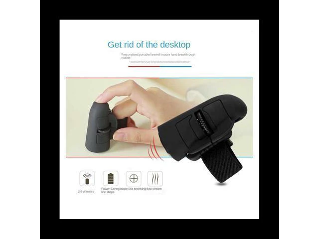 Alt view image 2 of 6 - Mini 2.4G Wireless Finger Ring Mouse Ergonomic Handheld Optical Travel Mice (Blue)