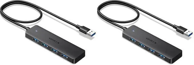 Main image of UGREEN USB 3.0 Hub, 4 Ports USB A Splitter Ultra-Slim USB Expander for Mouse, Keyboard, Flash Drive, U Disk, Printer Compatible with Laptop, Desktop PC, Xbox, PS5, and More 2FT (Pack of 2)