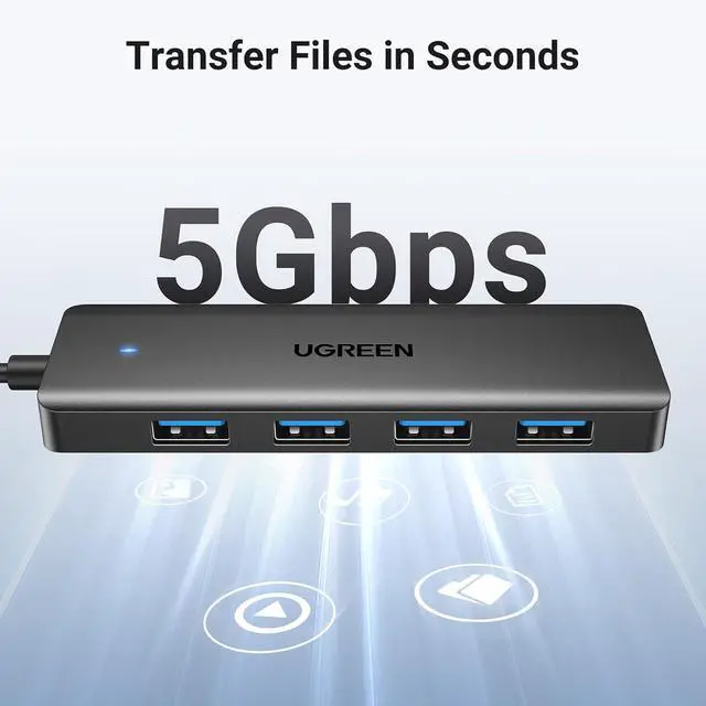 Alt view image 4 of 7 - UGREEN USB 3.0 Hub, 4 Ports USB A Splitter Ultra-Slim USB Expander for Mouse, Keyboard, Flash Drive, U Disk, Printer Compatible with Laptop, Desktop PC, Xbox, PS5, and More 2FT (Pack of 2)