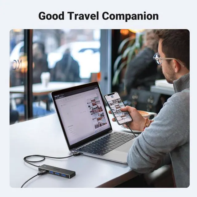 Alt view image 4 of 7 - UGREEN USB 3.0 Hub, 4 Ports USB A Splitter Ultra-Slim USB Expander, 2 ft | 5Gbps Data Transfer for Mouse, Keyboard, Flash Drive, U Disk, Printer Compatible with Laptop, Desktop PC, Xbox, PS5, and More