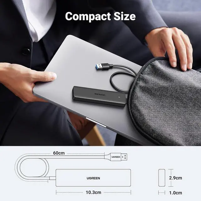 Alt view image 5 of 7 - UGREEN USB 3.0 Hub, 4 Ports USB A Splitter Ultra-Slim USB Expander, 2 ft | 5Gbps Data Transfer for Mouse, Keyboard, Flash Drive, U Disk, Printer Compatible with Laptop, Desktop PC, Xbox, PS5, and More