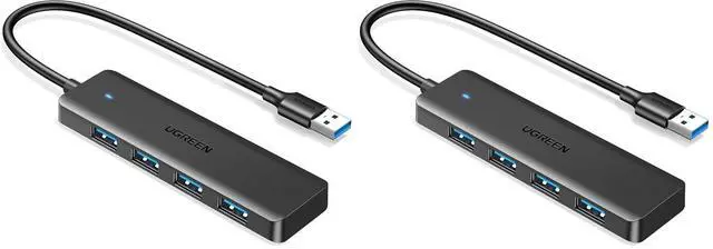 Main image of UGREEN USB 3.0 Hub, 4 Ports USB A Splitter Ultra-Slim USB Expander for Mouse, Keyboard, Flash Drive, U Disk, Printer Compatible with Laptop, Desktop PC, Xbox, PS5, and More 0.5FT (Pack of 2)