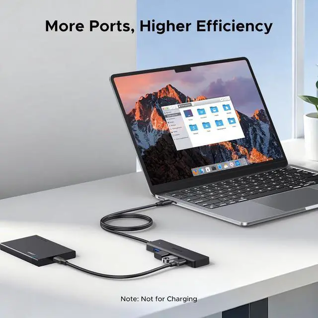 Alt view image 6 of 7 - UGREEN USB C Hub, 4 Ports USB A Splitter Ultra-Slim USB Expander, 3.3 ft | 5Gbps Data Transfer for Mouse, Keyboard, Flash Drive, U Disk, Printer Compatible with Laptop, Desktop PC, Xbox, PS5, and More