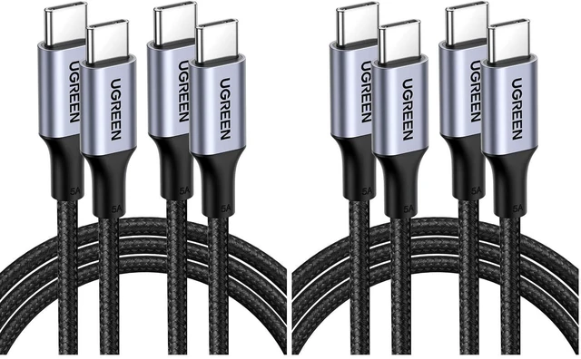 Main image of UGREEN 100W USB C to USB C Cable, Fast Charging, 4-Pack, 1.6ft, Black