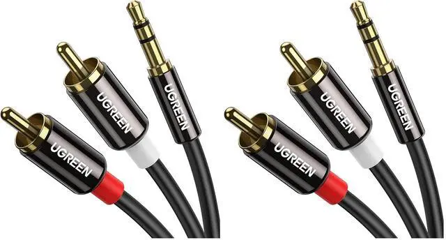 Main image of UGREEN 3.5mm to RCA Cable, 3.3FT 2RCA Male to Aux Audio Adapter, HiFi Sound (Pack of 2)