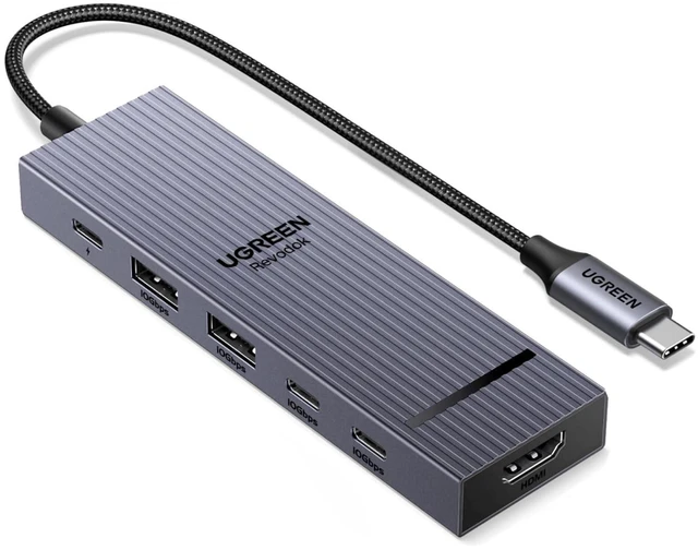Main image of UGREEN Revodok Pro USB-C Hub 6 in 1 10Gbps 4K 60Hz HDMI | 100W PD charging, compatible with MacBook Neo/Pro/Air, iPad Pro, Thinkpad Rog Ally and More