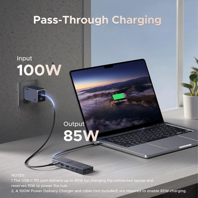 Alt view image 5 of 7 - UGREEN Revodok Pro USB-C Hub 6 in 1 10Gbps 4K 60Hz HDMI | 100W PD charging, compatible with MacBook Neo/Pro/Air, iPad Pro, Thinkpad Rog Ally and More