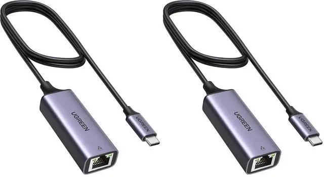 Main image of UGREEN USB C to Ethernet Adapter, 1.6FT Gigabit RJ45 to USB 3.0 Type-C (Thunderbolt 3) Ethernet LAN Network Adapter, Compatible with MacBook Pro, iPad Pro, Dell XPS and More (Pack of 2)