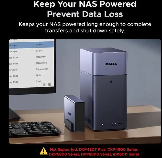 Alt view image 3 of 7 - UGREEN NAS UPS US3000, 120W DC and 12000mAh Battery Backup | Uninterruptible Battery Power Supply Compatible for DH2300, DH4300 Plus, DXP2800, DXP4800 Plus, DXP4800 Pro, DXP480T Plus