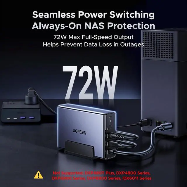 Alt view image 6 of 7 - UGREEN NAS UPS US3000, 120W DC and 12000mAh Battery Backup | Uninterruptible Battery Power Supply Compatible for DH2300, DH4300 Plus, DXP2800, DXP4800 Plus, DXP4800 Pro, DXP480T Plus