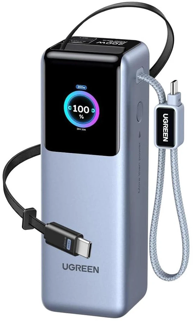 Main image of UGREEN Nexode Pro 25000mAh 200W Retractable Cables Power Bank for iPhone | Built-in retractable cables, TFT display, PD 3.1. 90Wh. Fast charges MacBook, Dell, HP, Samsung S26, iPhone 17/16.