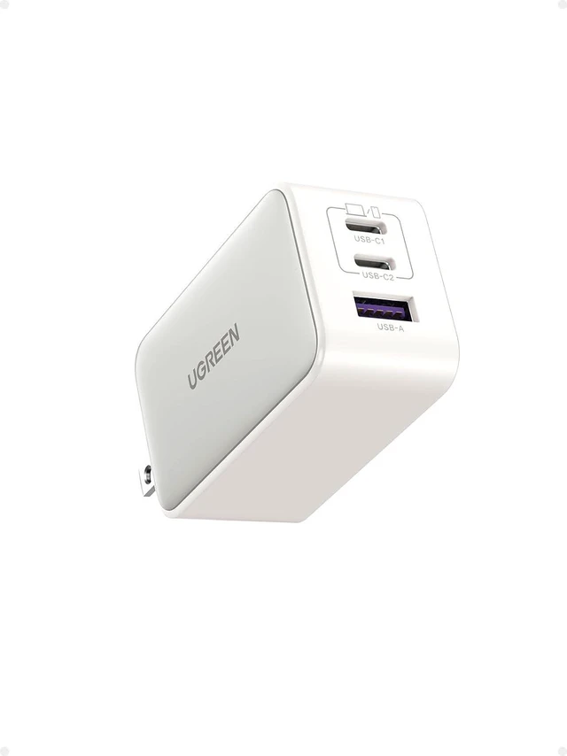 Main image of UGREEN Nexode 65W USB C Charger Block, 3-Port Wall Charger Fast Charging | GaN II Chip, 3 in 1, Compact Size with Foldable Plug, for iPhone 17/16, Galaxy S26/S25, Pixel, MacBook, Dell XPS, iPad, White