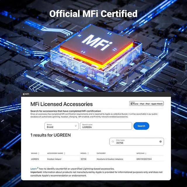 Alt view image 4 of 7 - UGREEN Headphone Adapter for iPhone Lightning to 3.5mm MFi Certified, Grey | Apple MFi Certified Aux Jack Dongle Cable, Compatible with iPhone 14 Pro Max/14 Plus/13 12 11 Pro Max/SE/XS, Aluminum Shell