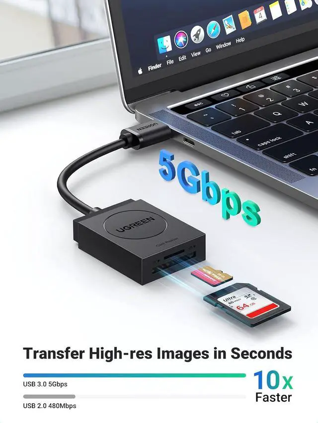Alt view image 2 of 7 - UGREEN SD Card Reader USB 3.0