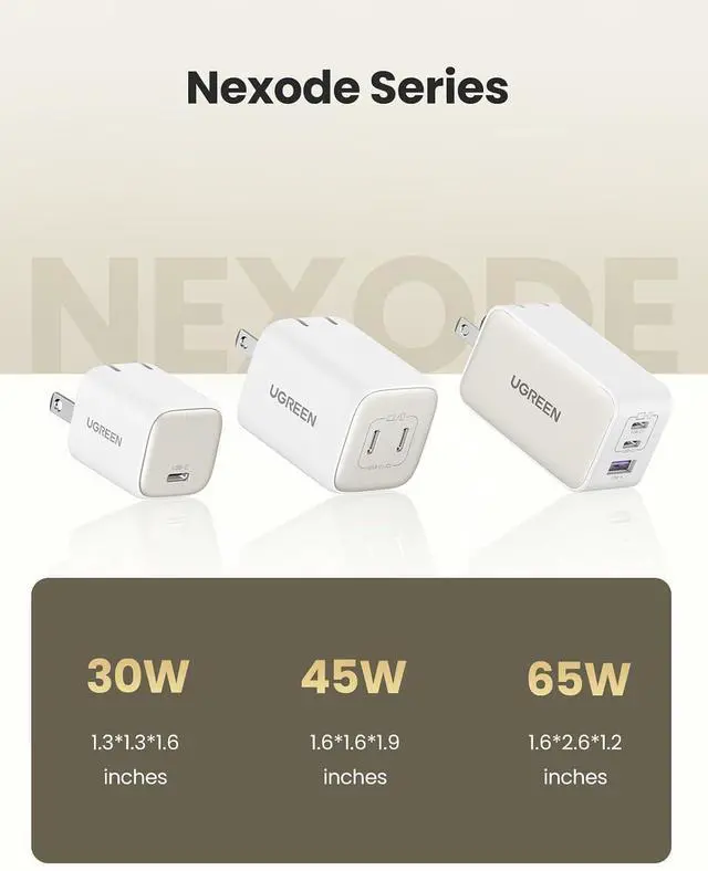 Alt view image 7 of 7 - UGREEN 45W USB C Charger, Nexode 2 Port GaN Foldable PPS Wall Charger Block Support Samsung Super Fast Charging 2.0 for Galaxy S25/S24/Note 20, iPhone 16/15/14, iPad, MacBook, Steam Deck (White)