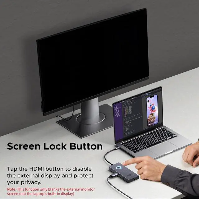 Alt view image 4 of 7 - UGREEN Revodok Pro 9 in 1 USB C Hub Gigabit Ethernet Adapter 4K@60Hz HDMI
