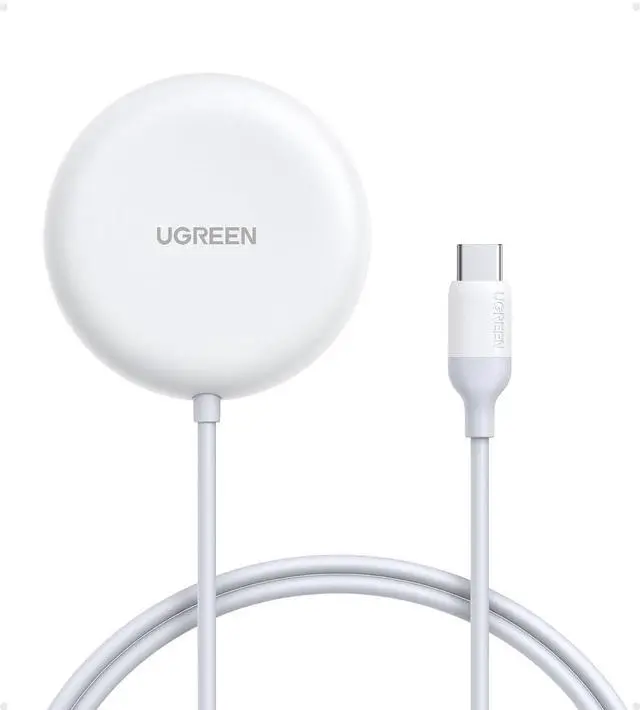 Main image of UGREEN Qi2.2 25W MagSafe-Compatible Wireless Charging Pad | Qi2.2 Certified, Fast Charging Pad for iPhone 12-17 Series and AirPods, 5FT Cable, White, Adapter Not Included