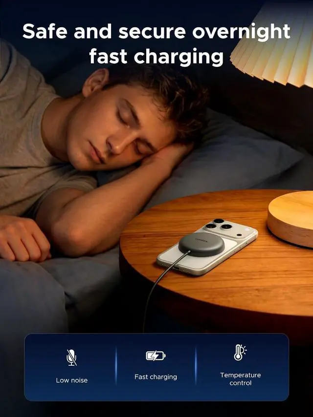 Alt view image 5 of 7 - UGREEN Qi2.2 25W MagSafe-Compatible Wireless Charging Pad