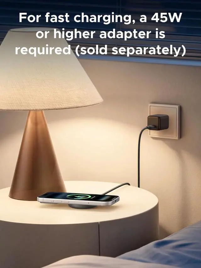 Alt view image 7 of 7 - UGREEN Qi2.2 25W MagSafe-Compatible Wireless Charging Pad