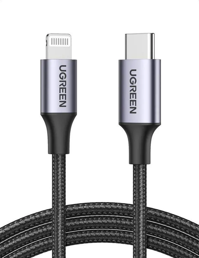 Main image of UGREEN USB C to Lightning Cable 6FT - MFi Certification Lightning Cable Compatible with iPhone 14/14 Pro/14 Pro Max, iPhone 13/12/11/X/XR/XS/8 Series, iPad 9, AirPods Pro, and More