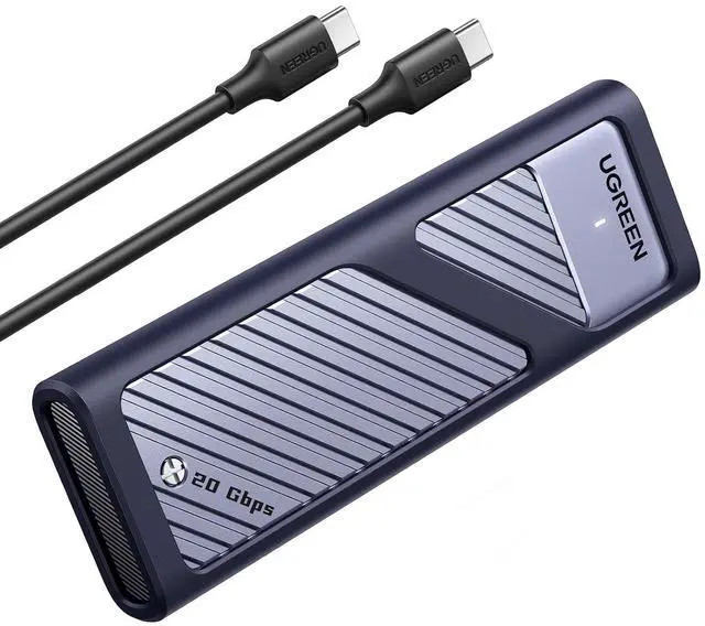 Main image of UGREEN 20Gbps M.2 NVMe and SATA SSD Enclosure for M/B+M Key SSDs | External M.2 Enclosure, Compatible with 10Gbps USB 3.2 Gen 2, Supports UASP/TRIM and SSD Sizes 2230/2242/2260/2280