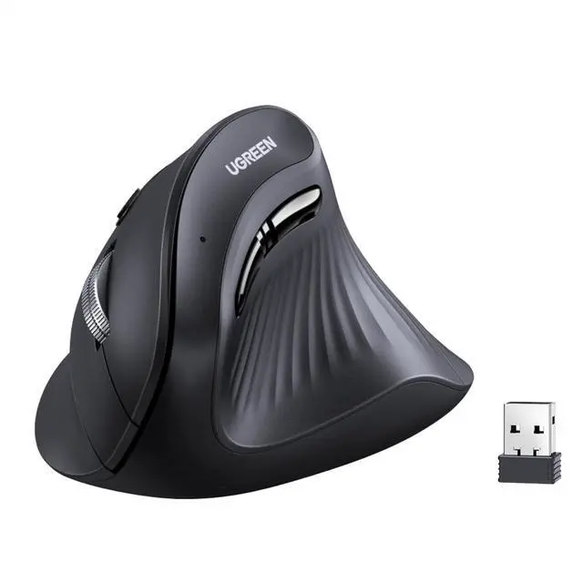 Main image of UGREEN Vertical Wireless (Bluetooth 5.0+2.4G) Ergonomic Mouse with 5 Buttons, 1000/1600/2000/4000 DPI, Prevention of Mouse Arm, Vertical Mouse Compatible with PC/Laptop/Tablet, Black