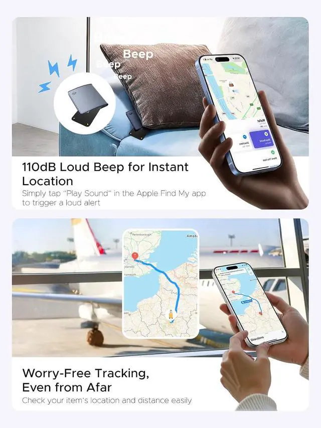 Alt view image 3 of 7 - UGREEN FineTrack Slim Duo2 Wallet Tracker Card (iOS and Android)