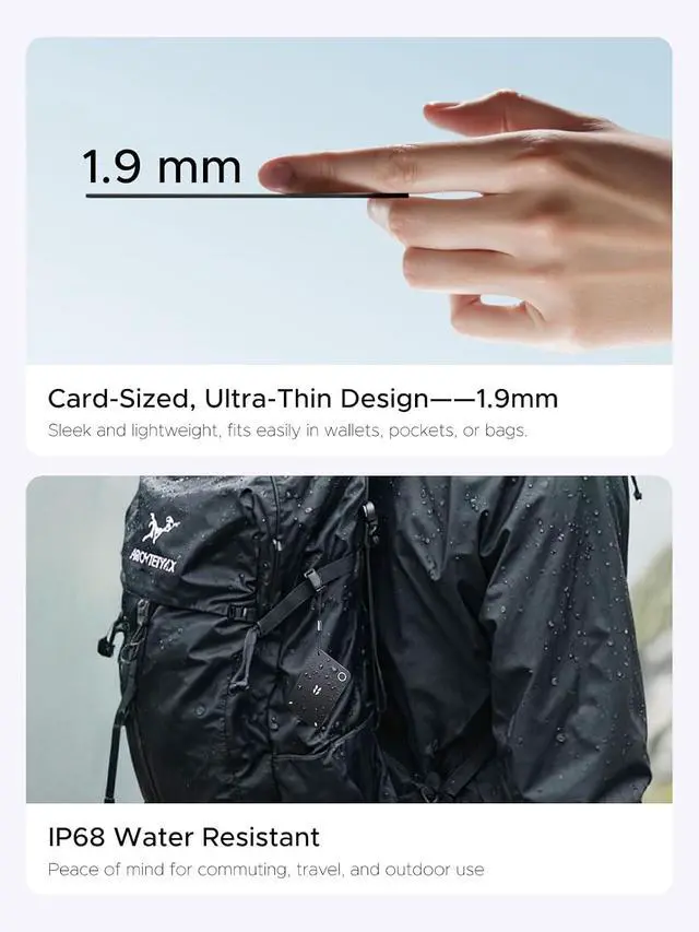 Alt view image 6 of 7 - UGREEN FineTrack Slim Duo2 Wallet Tracker Card (iOS and Android)