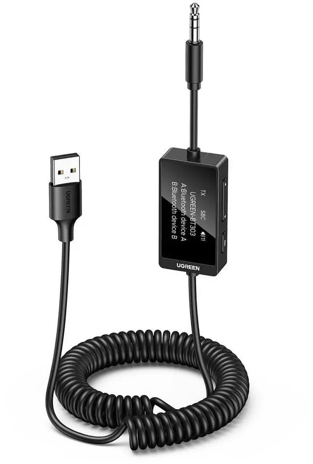 Main image of UGREEN Bluetooth 5.4 Transmitter Receiver, Dual Pairs 3.5mm Audio Aux Adapter with Built-in Microphone for Hands-Free Calls, 2-in-1 Wireless Bluetooth Adapter Compatible with Car Speakers Home Stereo