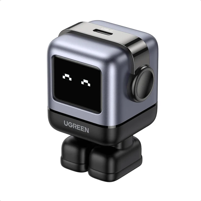 Main image of UGREEN Uno 30W USB C Charger, Compact Robot GaN Fast Charging Block, Black | Playful Robot Design, LED Display, Unique Gift, Fast Charging for iPhone 17, Galaxy S26, Pixel, iPad, MacBook, Steam Deck