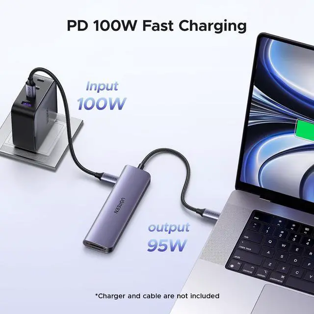 Alt view image 5 of 7 - UGREEN USB C Hub for Laptop Revodok 7 in 1 Dock 4K HDMI to USB C Adapter | 100W PD Charging, USB-C & 2 USB-A 5Gbps Data Ports, SD/TF Card Reader for MacBook Neo/Pro/Air, iPad Pro, XPS, Thinkpad