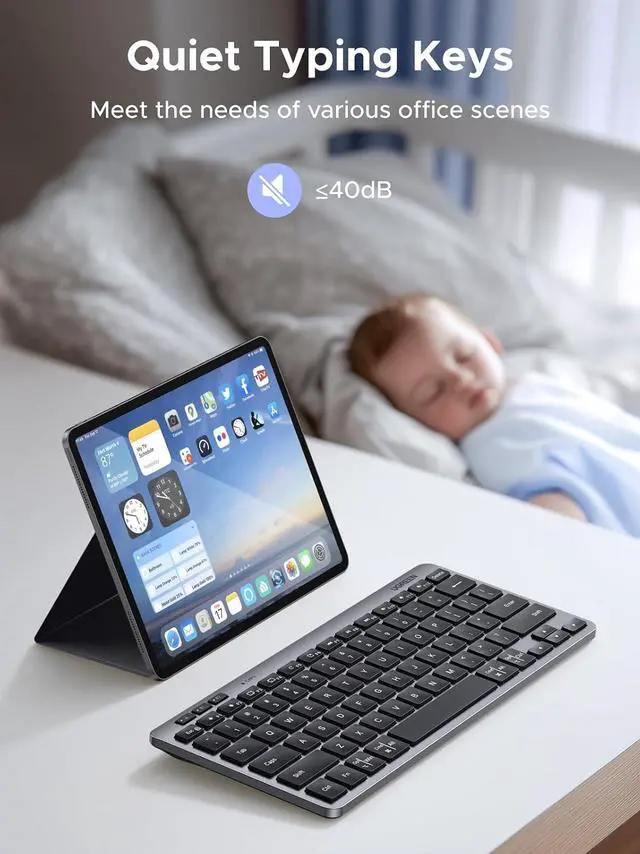 Alt view image 7 of 7 - UGREEN K551 Slim Quiet Wireless Bluetooth 78Keys Keyboard, 3-Device Free Switching with Bluetooth & 2.4G, Compatible with Windows/macOS/iOS/Android, Works with MacBook, Lenovo, HP