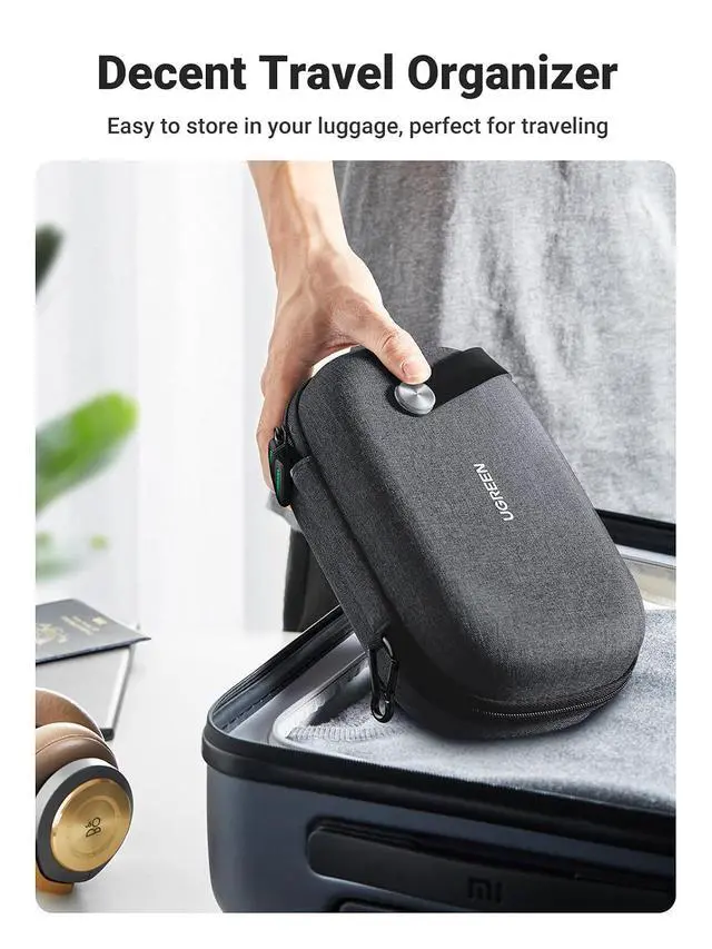 Alt view image 5 of 6 - UGREEN Electronics Organizer Travel Case Cable Organizer Bag Waterproof Portable Storage Pouch for Charger, Cables, USB Flash Drive, Power Bank, Memory Card, Travel Accessories Black