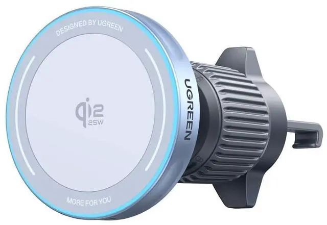 Main image of UGREEN MagFlow 25W Qi2.2 MagSafe Compatible Wireless Car Charger Mount | Air Vent Clip and Fast Power, 360°Adjustable Car Phone Holder for iPhone 17-12 Series and More, Includes USB-C Cable