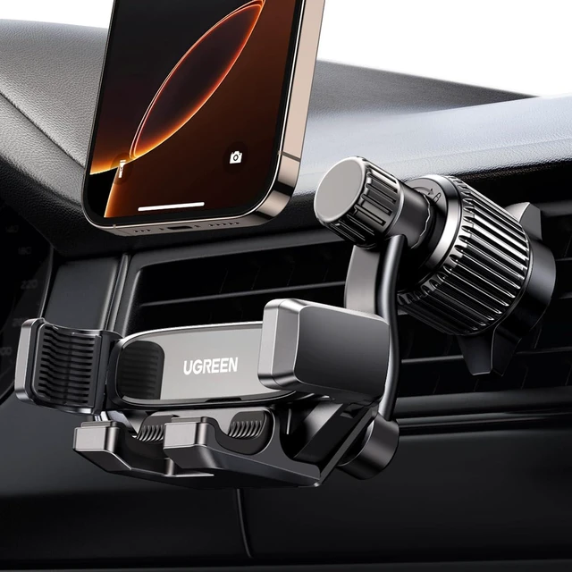 Alt view image 2 of 7 - UGREEN Car Phone Holder Vent Phone Mount, Never Blocking Air Vent Clip Cellphone Holder Compatible with iPhone 17 16 15 14 13 12 Pro Max Mini Plus, iPhone 11 SE XS XR 8 7 6 6S Smartphone, Black
