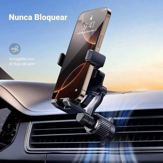 Alt view image 4 of 7 - UGREEN Car Phone Holder Vent Phone Mount, Never Blocking Air Vent Clip Cellphone Holder Compatible with iPhone 17 16 15 14 13 12 Pro Max Mini Plus, iPhone 11 SE XS XR 8 7 6 6S Smartphone, Black