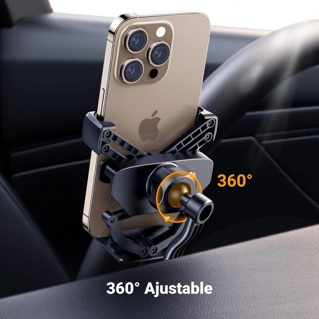 Alt view image 5 of 7 - UGREEN Car Phone Holder Vent Phone Mount, Never Blocking Air Vent Clip Cellphone Holder Compatible with iPhone 17 16 15 14 13 12 Pro Max Mini Plus, iPhone 11 SE XS XR 8 7 6 6S Smartphone, Black