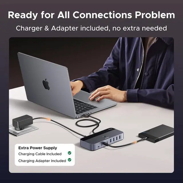 Alt view image 5 of 7 - UGREEN 2-in 7-Out USB 3.0 Switch, USB Switcher for 2 Computers Sharing USB A & C Devices (4USB-A + 3USB-C), USB Switches Sharing Keyboard and Mouse with Controller, USB-C Male Adapter, Power Adapter
