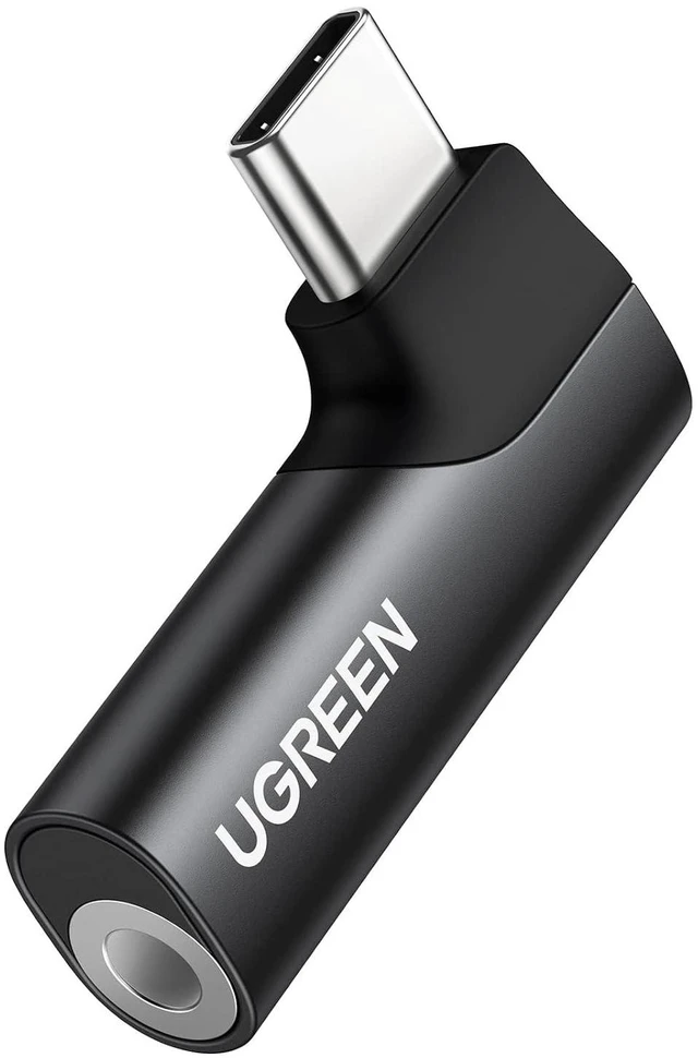 Main image of UGREEN 90 Degree USB C to 3.5mm Audio Adapter Headphone Dongle Black | Right Angle, HiFi Stereo DAC 96KHz/24bit, Compatible with iPhone 17 16 Pro Max Galaxy S26, Aluminum Shell, Type C to Aux Jack