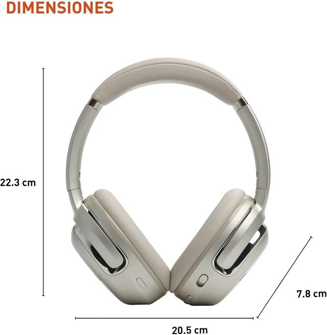 Alt view image 6 of 7 - JBL Tour One M2 - Wireless Over-Ear True Adaptive Noise Cancelling Headphones, 4-mic Superior Calls with Voice Control, JBL's Legendary Pro Sound & Spatial Sound, Fast Pair Enabled (Champagne)